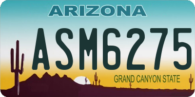 AZ license plate ASM6275