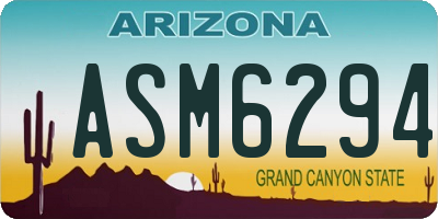 AZ license plate ASM6294