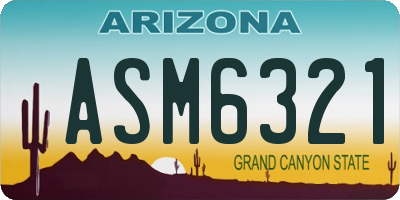 AZ license plate ASM6321