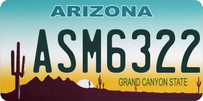 AZ license plate ASM6322