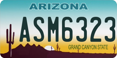 AZ license plate ASM6323