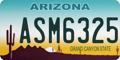 AZ license plate ASM6325