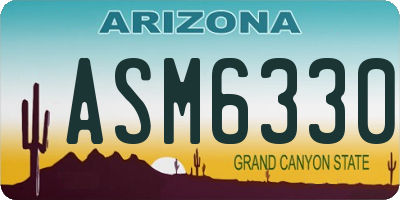 AZ license plate ASM6330