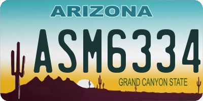 AZ license plate ASM6334