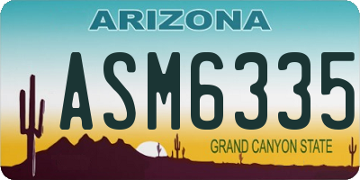 AZ license plate ASM6335