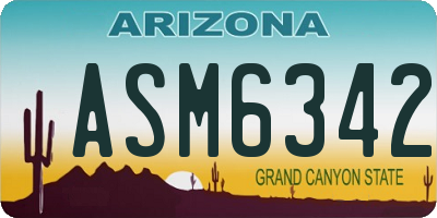 AZ license plate ASM6342