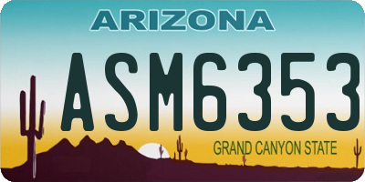 AZ license plate ASM6353