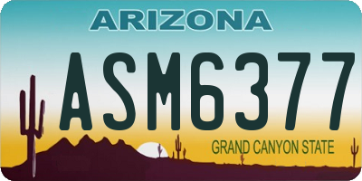 AZ license plate ASM6377