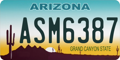 AZ license plate ASM6387
