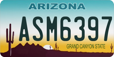 AZ license plate ASM6397