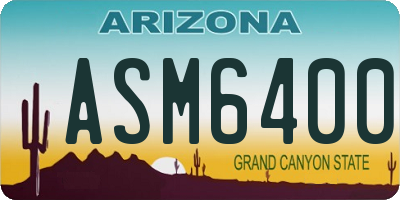 AZ license plate ASM6400