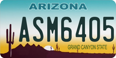 AZ license plate ASM6405