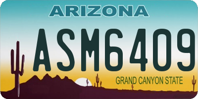 AZ license plate ASM6409