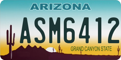 AZ license plate ASM6412