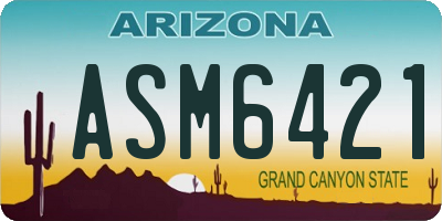 AZ license plate ASM6421