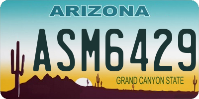AZ license plate ASM6429