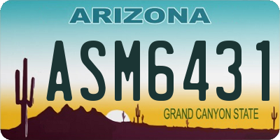 AZ license plate ASM6431