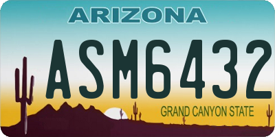 AZ license plate ASM6432
