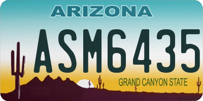 AZ license plate ASM6435