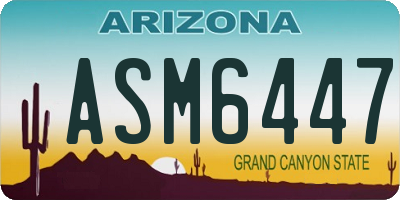 AZ license plate ASM6447