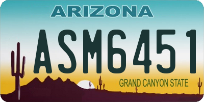 AZ license plate ASM6451