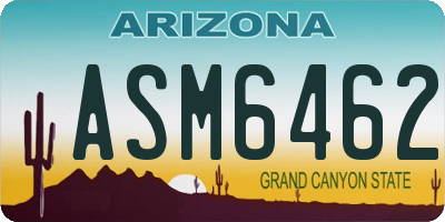 AZ license plate ASM6462
