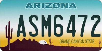 AZ license plate ASM6472