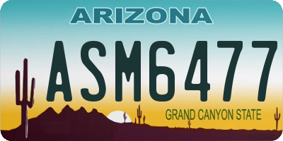 AZ license plate ASM6477