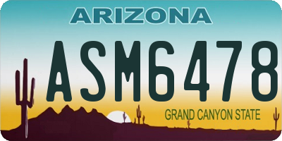 AZ license plate ASM6478