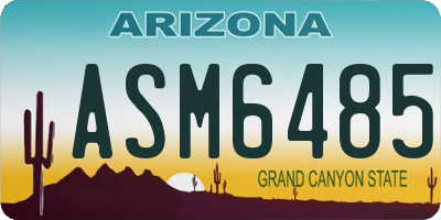 AZ license plate ASM6485