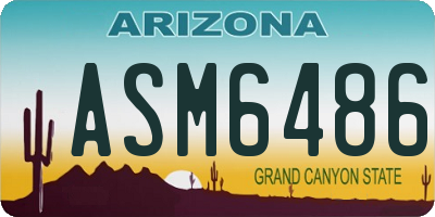 AZ license plate ASM6486