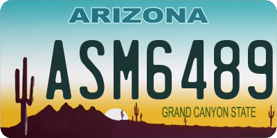 AZ license plate ASM6489