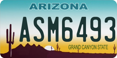 AZ license plate ASM6493
