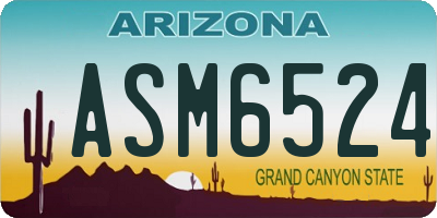 AZ license plate ASM6524