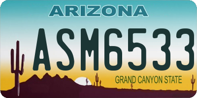 AZ license plate ASM6533