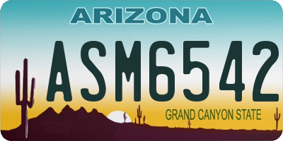 AZ license plate ASM6542