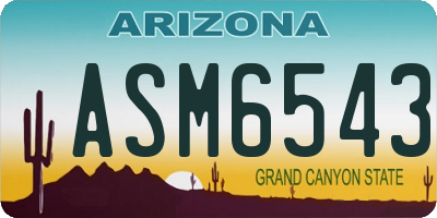 AZ license plate ASM6543
