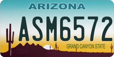 AZ license plate ASM6572