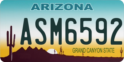 AZ license plate ASM6592