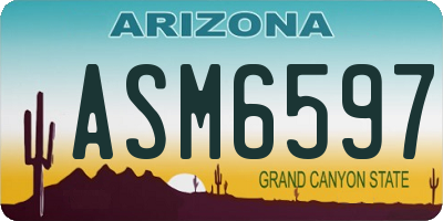 AZ license plate ASM6597
