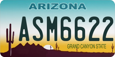 AZ license plate ASM6622