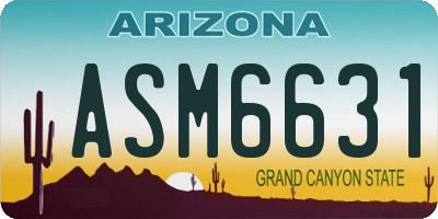 AZ license plate ASM6631