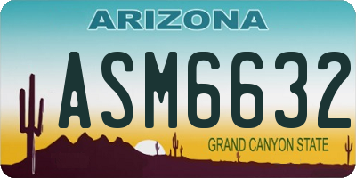 AZ license plate ASM6632