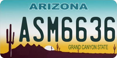 AZ license plate ASM6636