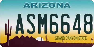 AZ license plate ASM6648