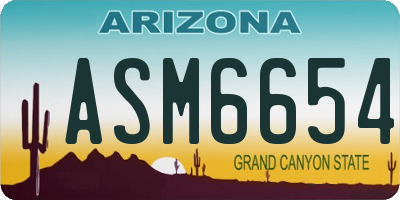 AZ license plate ASM6654