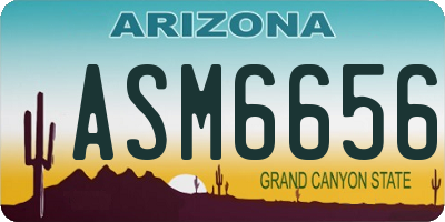 AZ license plate ASM6656