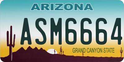 AZ license plate ASM6664