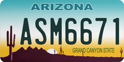 AZ license plate ASM6671
