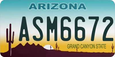 AZ license plate ASM6672
